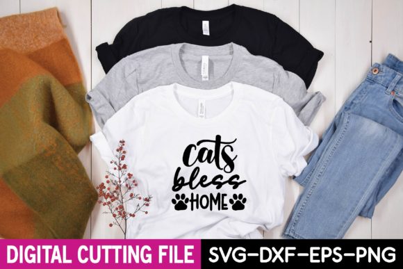 Cats Bless Home Graphics for T-Shirt Designs
