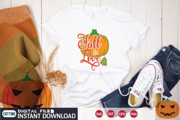 Fall in Love Svg Graphics for T-Shirt Designs