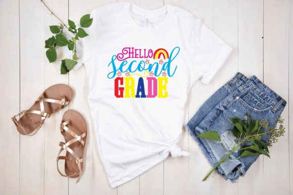 Hello Second Grade Graphics for T-Shirt Designs